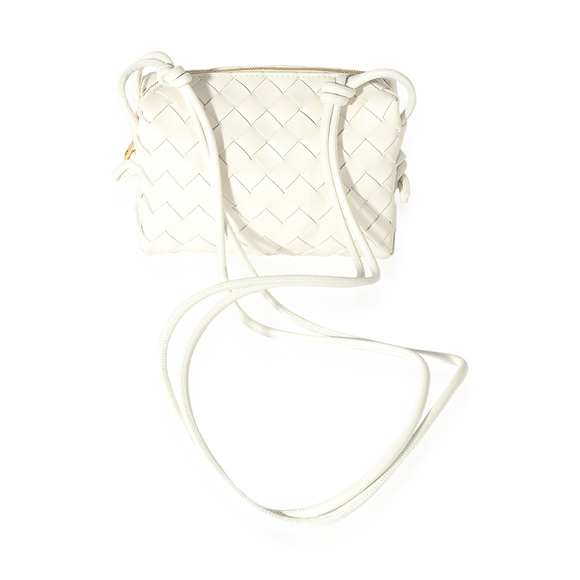 Bottega Veneta White Intrecciato Leather Mini Loop Crossbody Bag - Picture 3 of 7